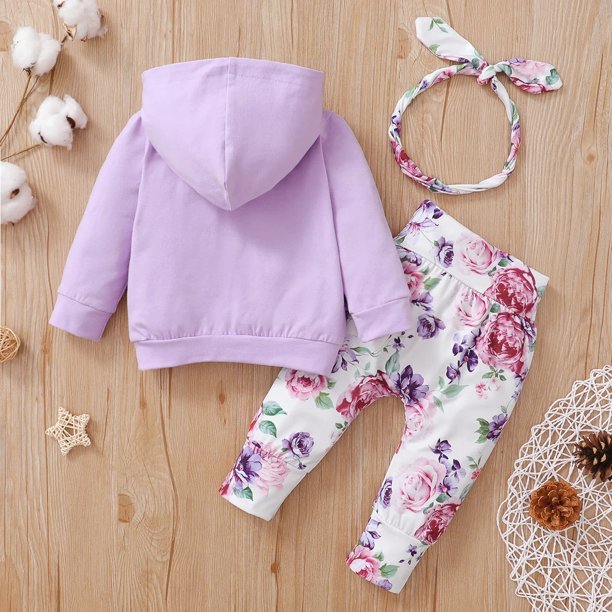 3 Piece Infant Clothes Floral Baby Girl Set