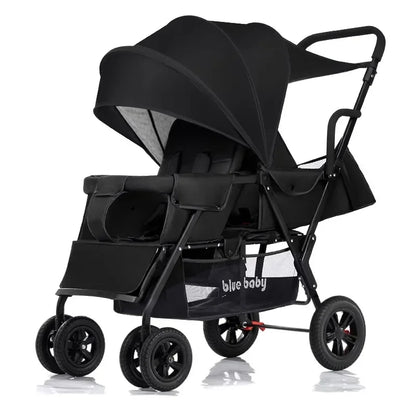 Removable Rear Seat Baby Twin Stroller