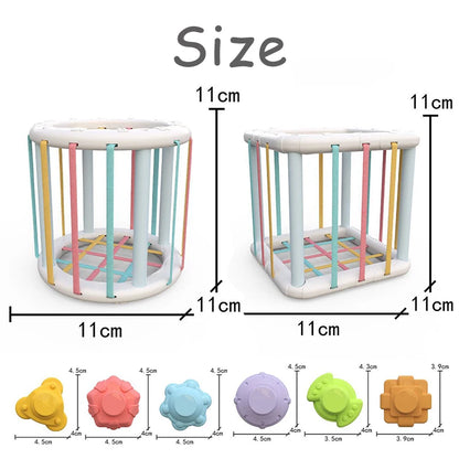 Baby Montessori Shape Sorter Cube Rainbow Toy